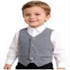 YONGHS Kids Boys Formal Suit Vest Regular Fit V-Neck Single Breasted Wedding Party Dress Waistcoat Gray 4 Years view 3