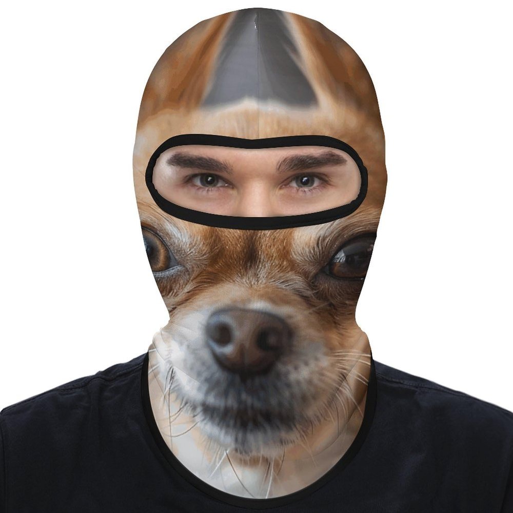 Balaclava Face Mask for Men Women A Brown Chihuahua Full Mask for Outdoor Sport Cycling Fishing Cap