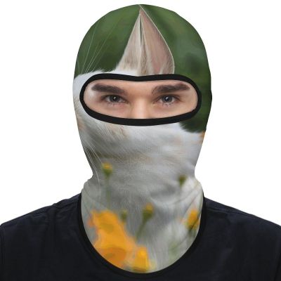 Balaclava Face Mask for Men Women Rabbit in Flowers Full Mask for Outdoor Sport Cycling Fishing Cap