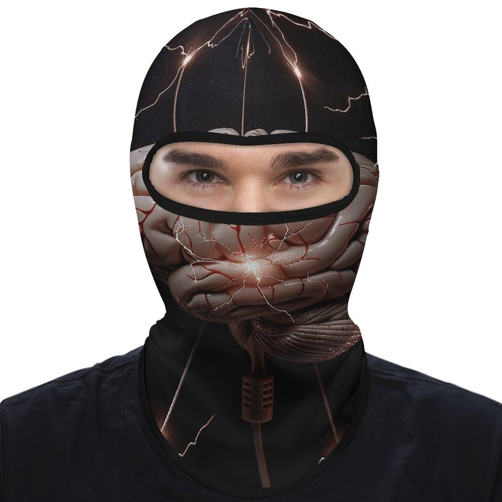 DJUETRUI Balaclava Face Mask for Men Women Lightning and Brain Full Mask for Outdoor Sport Cycling Fishing Cap, 1