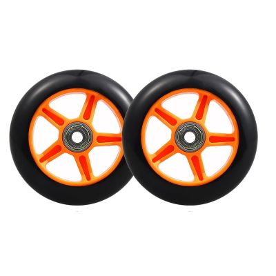 GXBHSP 2 Pack 100mm Scooter Wheels Replacement with Pre-Installed ABEC-9 Bearings Made of Durable PU+Aluminum Alloy Suitable for Various Scooters