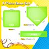 Lolyer Baseball Bases for Yard Set- 3 Throw Down Bases 1 Homeplate 1 Pitching Rubber with Baseball Bases Bag for Kids Practice, Rubber Bases for Kickball Baseball Play (Glow in the Dark) view 2