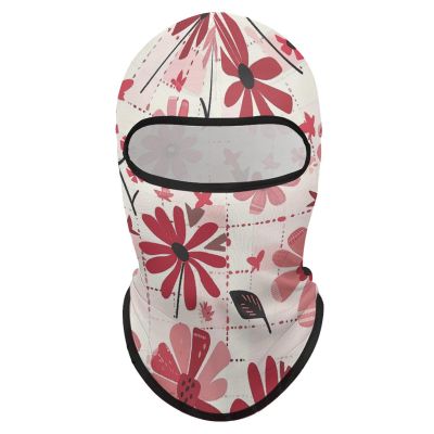 DJUETRUI Balaclava Face Mask for Men Women Light Red Square Full Mask for Outdoor Sport Cycling Fishing Cap, 1