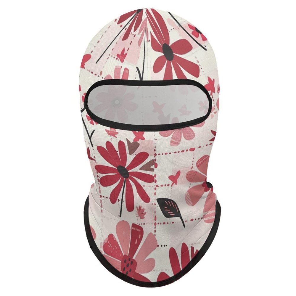 DJUETRUI Balaclava Face Mask for Men Women Light Red Square Full Mask for Outdoor Sport Cycling Fishing Cap, 1