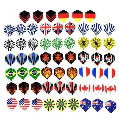 CHICHIYANG 60PCS Removable Dart Flight Wing with 20 Different Patterns, PET Hard DIY Dart Flight Wing Set
