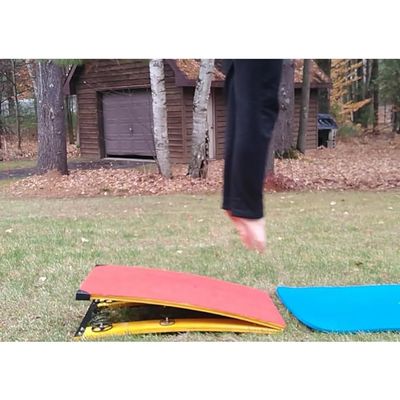 Rygcrud 2 Springs Gymnastics Springboard for Kids Vaulting Training Fitnes Playing - Practice Gymnastics and Tumbling, Curved Spring Board for Nursery, Home(Color:Red,Size:50x80x20cm)