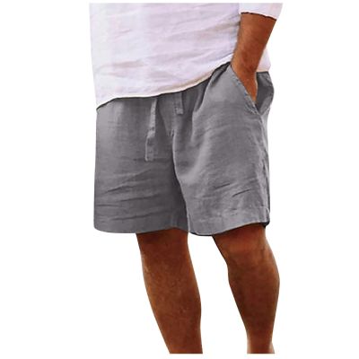 today 2024 Mens Shorts Summer Casual Cotton Linen Shorts Drawstring Elastic Waist Beach Shorts With Pockets Outdoor Fashion clearance of sales today deals prime Gray XL