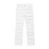 SWJGLITTR Men's Stacked Frayed Straight Jeans Hip Hop Ripped Regular Fit Jean Ripped Raw Hem Streetwear Denim Trouser (White,Large) view 1