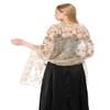 Sanmoury Women's 1920s Sequin Shawl Wraps Fringe Glittering Cape Scarf For Evening Wedding Party (Beige Gold) view 1