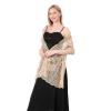 Sanmoury Women's 1920s Sequin Shawl Wraps Fringe Glittering Cape Scarf For Evening Wedding Party (Beige Gold) view 2