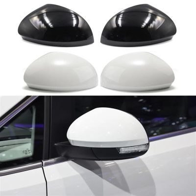 DFKAHF 1 Pair Car Rearview Mirror Caps Compatible For VW TIGUAN/Sharan/Skoda2008-2020 Car Rear View Mirror Cover Shell Cap Housing(Color:Black)