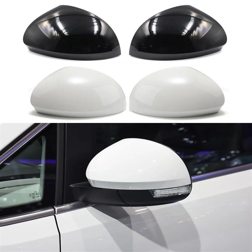 DFKAHF 1 Pair Car Rearview Mirror Caps Compatible For VW TIGUAN/Sharan/Skoda2008-2020 Car Rear View Mirror Cover Shell Cap Housing(Color:Black)