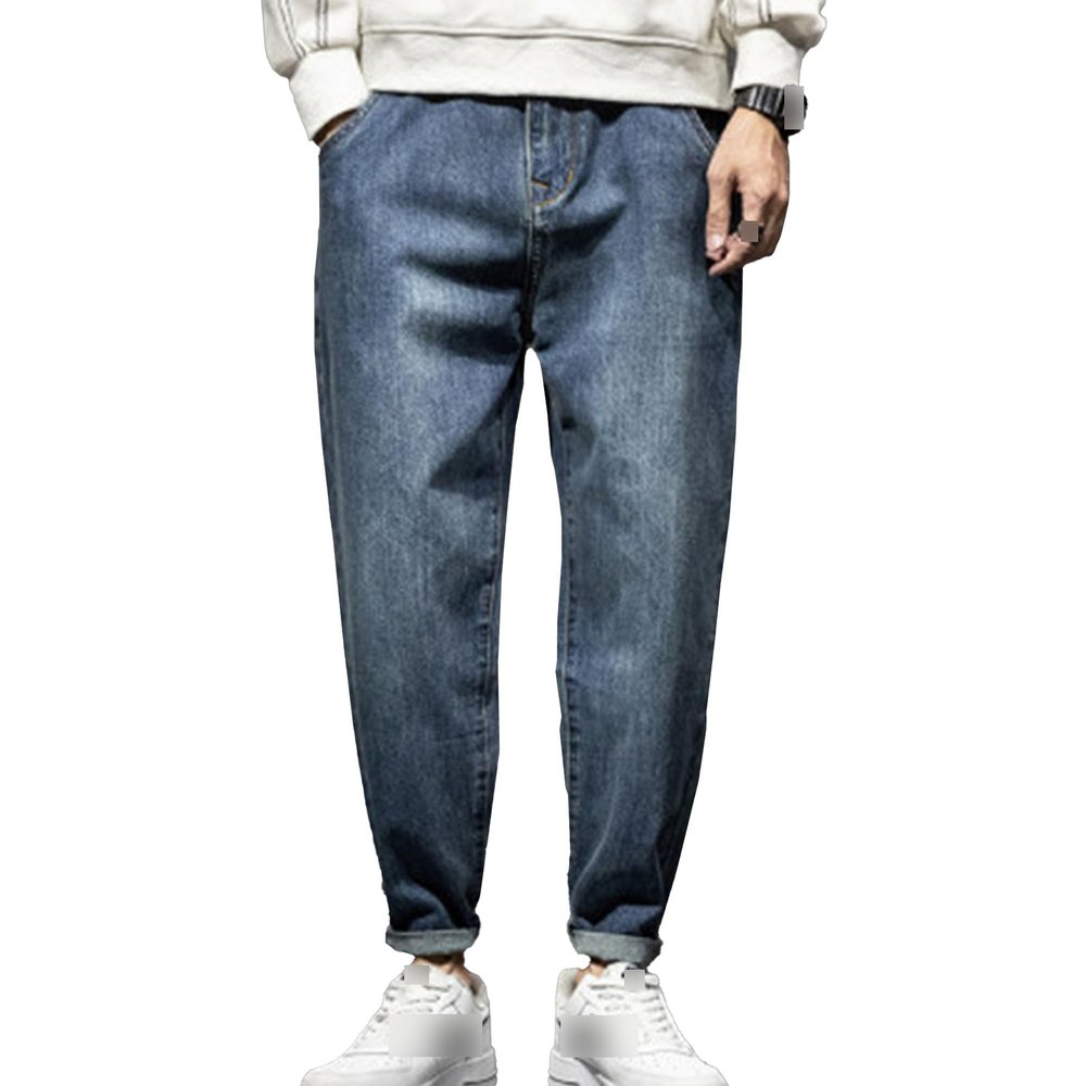 SWJGLITTR Men's Straight Leg Harlan Jeans Casual Loose Big Tall Denim Pants Regular Fit Tapered Leg Jean (Blue 2,38)