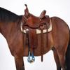 CHALLENGER Horse Western Saddle Turquoise Aluminium Bell Engraved Cut-Out Stirrups 51146TR view 3