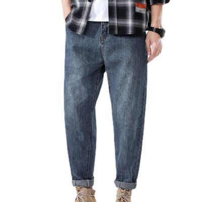 SWJGLITTR Men's Straight Leg Harlan Jeans Casual Loose Big Tall Denim Pants Regular Fit Tapered Leg Jean (Blue 1,40)