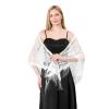 Sanmoury Women's Triangle Lace Shawls Wraps For Bride Wedding Floral Lightweight Fringe Scarf For Evening Party Dress (White) view 4
