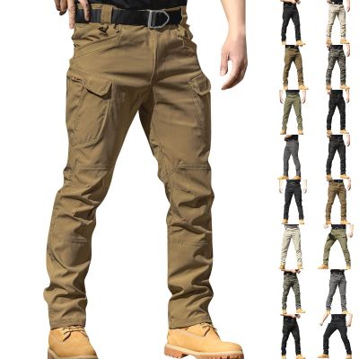 Outdoor Baggy Work Cargo Pants - Men's Summer Hiking Camo Tactical Classic Ripstop Waterproof Motorcycle Lightweight Stretchy Multi Pocket Cargo Pants for Fishing Travel Camping