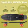 Retrospec Quip Mini Cruiser Adult Skateboard - 22.5in Compact Board with ABEC-7 Bearings & PU Wheels - Waffle Grip Deck for Smooth Riding - Portable 5lb Design view 2