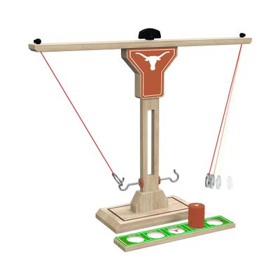 Wild Sports NCAA Texas Longhorns Wooden Ring Swing Battle - Head-to-Head Ring Toss Hook & Ring Game for College Football Fans