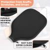 2 Pcs Pickleball Paddle Covers, Universal Case Size - 8.6 x 12.2 inches Zippered Racket Sleeve, Durable Neoprene Paddle Cover, Paddle Storage Bag for Most USAPA Standard (Black) (Black) (Black) view 4