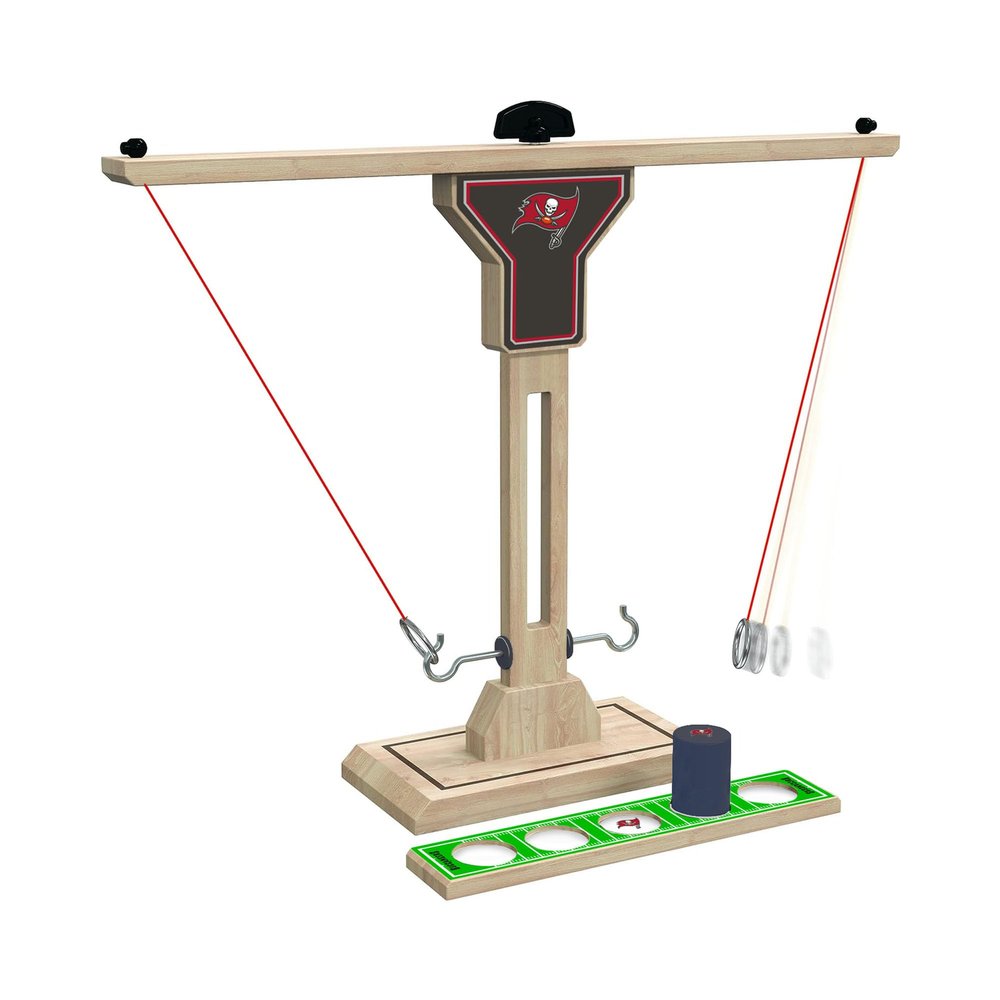 Wild Sports NFL Tampa Bay Buccaneers Wooden Ring Swing Battle - Head-to-Head Ring Toss Hook & Ring Game for NFL Fans