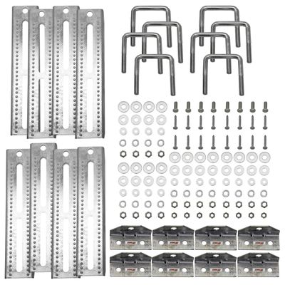 Extreme Max 3006.7078 12" Galvanized Swivel-Top Bunk Bracket with Hardware for 2" x 3" Trailer - 8-Pack
