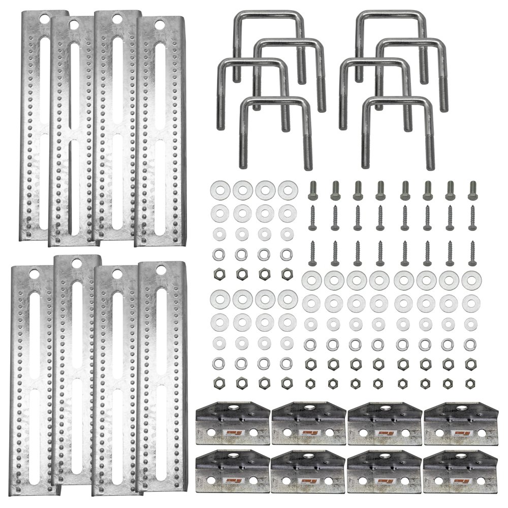 Extreme Max 3006.7078 12" Galvanized Swivel-Top Bunk Bracket with Hardware for 2" x 3" Trailer - 8-Pack