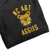 North Carolina A&T State University Officially Licensed Apparel - Collegiate Arched Text Mens Sweat Shorts, Black, 2X-Large view 2