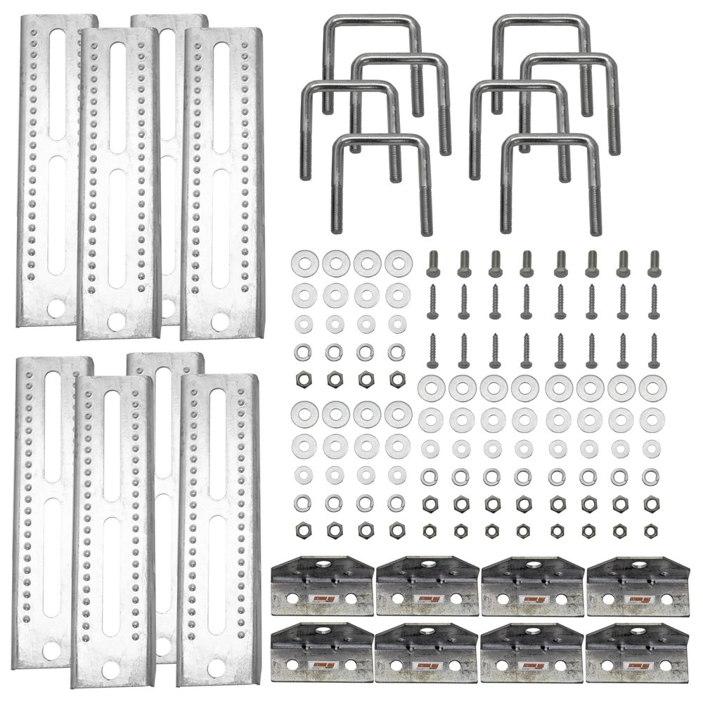 Extreme Max 3006.7044 10" Galvanized Swivel-Top Bunk Bracket with Hardware 8-Pack Fits 2" x 3" Boat Trailer Crossmembers