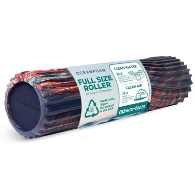 Oceanfoam Tidal Exercise Foam Roller (Red, Dark Navy & Natural Marbled)