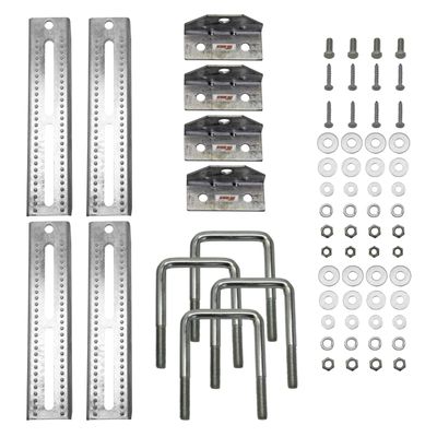 Extreme Max 12" Galvanized Swivel-Top Bunk Brackets with Hardware for 3" x 3" Trailer Crossmembers 4-Pack