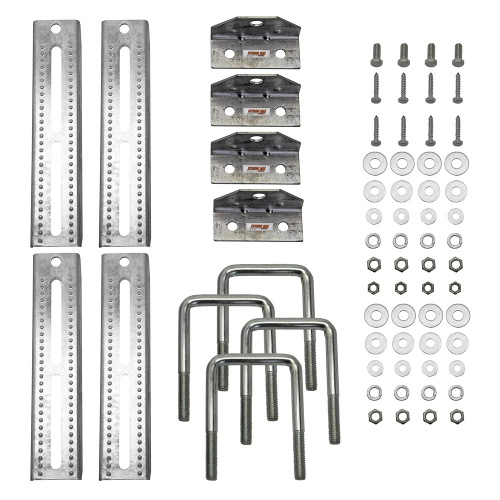 Extreme Max 12" Galvanized Swivel-Top Bunk Brackets with Hardware for 3" x 3" Trailer Crossmembers 4-Pack