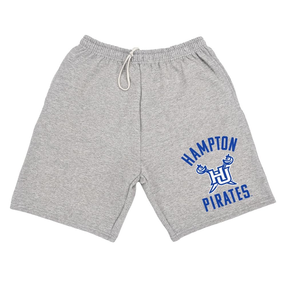 Campus Lab Hampton University Officially Licensed Apparel - Arched Text Mens Sweat Shorts, Black, 2X-Large