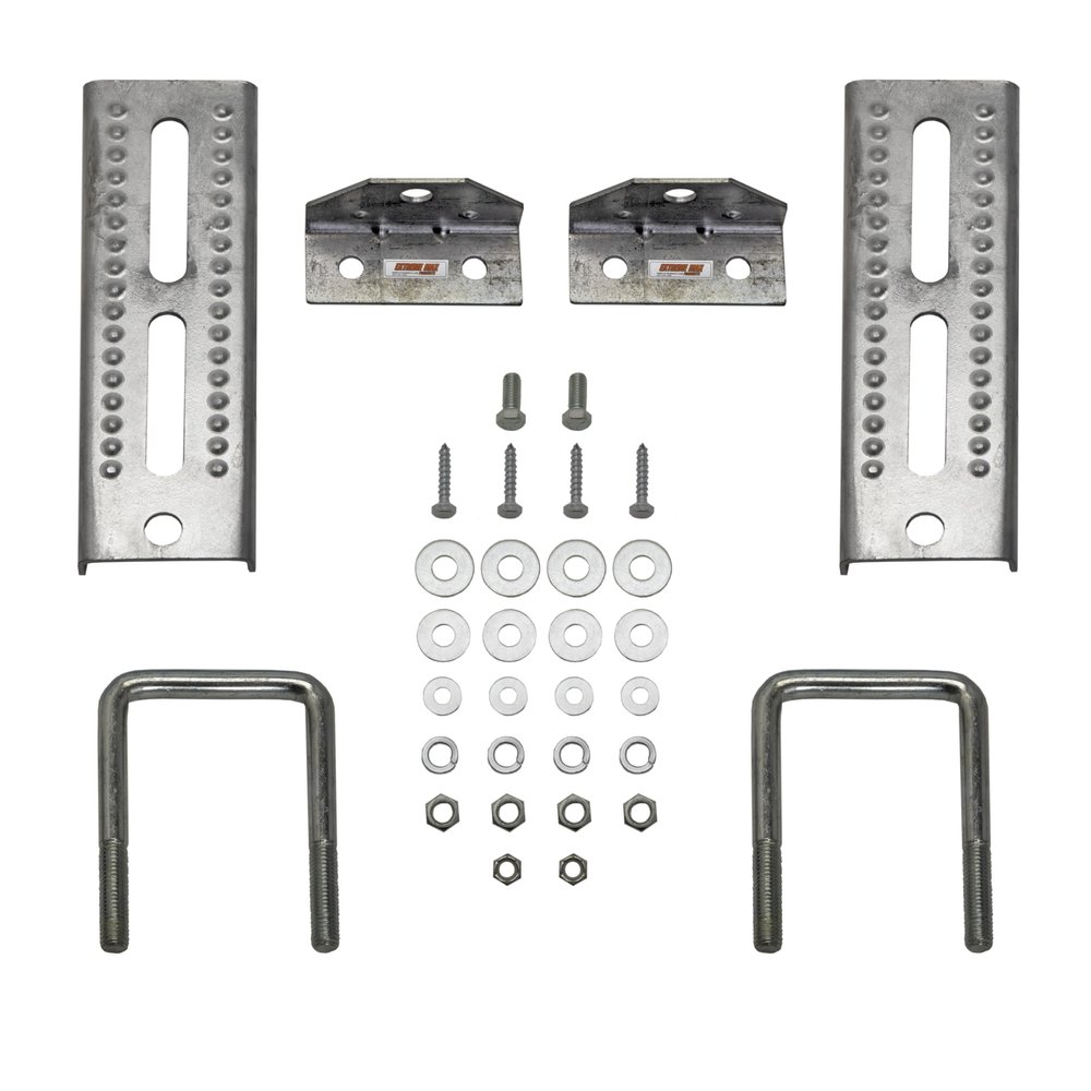 Extreme Max 3006.7021 8" Galvanized Swivel-Top Bunk Bracket with Hardware for 3" x 3" Trailer - 2-Pack
