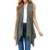 Azules Sleeveless Cardigan for Women, Soft Lightweight Duster Open Front Sleeveless Long Cardigan Vest Olive