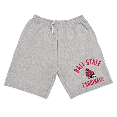 Ball State University Officially Licensed Apparel - Collegiate Arched Text Mens Sweat Shorts, Athletic Heather, 2X-Large
