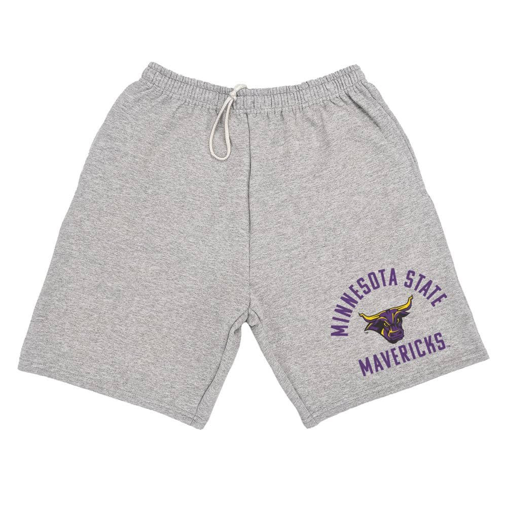 Campus Lab Minnesota State University Mankato Officially Licensed Apparel - Arched Text Mens Sweat Shorts, Athletic Heather, 2X-Large