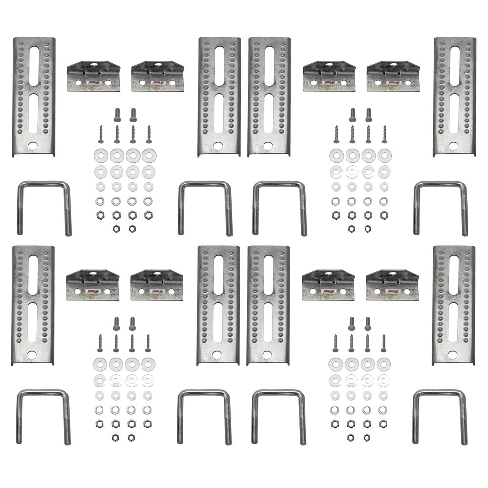Extreme Max 3006.7018 8" Galvanized Swivel-Top Bunk Bracket with Hardware for 2" x 3" Trailer - 8-Pack