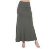 Azules Maxi Skirt for Women, Soft Stretchy Rayon Fold Over High Waist Flowy Trendy Dressy Boho Long Skirts for Women, Perfect for Any Day and Occasions (Petite & Plus Size) - Olive, 1X