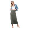 Azules Maxi Skirt for Women, Soft Stretchy Rayon Fold Over High Waist Flowy Trendy Dressy Boho Long Skirts for Women, Perfect for Any Day and Occasions (Petite & Plus Size) - Olive, 1X view 2