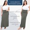 Azules Maxi Skirt for Women, Soft Stretchy Rayon Fold Over High Waist Flowy Trendy Dressy Boho Long Skirts for Women, Perfect for Any Day and Occasions (Petite & Plus Size) - Olive, 1X view 4