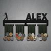 Bafidica Personalized Golf Metal Medal Hanger Rack Custom Golfer Metal Medal Holder Customizable Medal Display Rack Sport Medal Frame for Wall (Black, 11.81 Inch - 2 Hanger) view 1