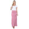 Azules Womens Maxi Skirt  Soft Stretchy Rayon Fold Over High Waist Long Flowy Boho Skirt for Casual or Dressy Wear Dusty Rose view 2