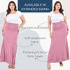 Azules Womens Maxi Skirt  Soft Stretchy Rayon Fold Over High Waist Long Flowy Boho Skirt for Casual or Dressy Wear Dusty Rose view 4