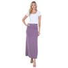 Azules Maxi Skirt for Women, Soft Stretchy Rayon Fold Over High Waist Flowy Trendy Dressy Boho Long Skirts for Women, Perfect for Any Day and Occasions (Petite & Plus Size) - Silver Sand, 2X view 2