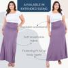Azules Maxi Skirt for Women, Soft Stretchy Rayon Fold Over High Waist Flowy Trendy Dressy Boho Long Skirts for Women, Perfect for Any Day and Occasions (Petite & Plus Size) - Silver Sand, 2X view 4
