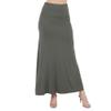 Azules Maxi Skirt for Women, Soft Stretchy Rayon Fold Over High Waist Flowy Trendy Dressy Boho Long Skirts for Women, Perfect for Any Day and Occasions (Petite & Plus Size) Olive