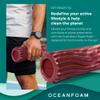 Oceanfoam Ripple Travel Foam Roller (11" x 3.35") Firm Mini Foam Roller for Physical Therapy, Deep Tissue Massage, Back Pain - High Density, Wave Textured - Yoga (Maroon, Blush & Hot Pink Marbled) view 4