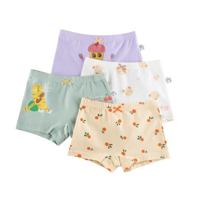 4Pack Girls' Cotton Boyshort Underwear Girls Underwear Soft Toddler Shorts Kids Boxer Briefs anties (A, 11-13 Years)