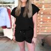 2 Piece Outfits for Women Lightweight Matching Lounge Sets Summer Outfits for Women 2 Piece Short Sleeve V Neck Lounge Sets Casual Matching Shorts Vacation Beach Sets view 2